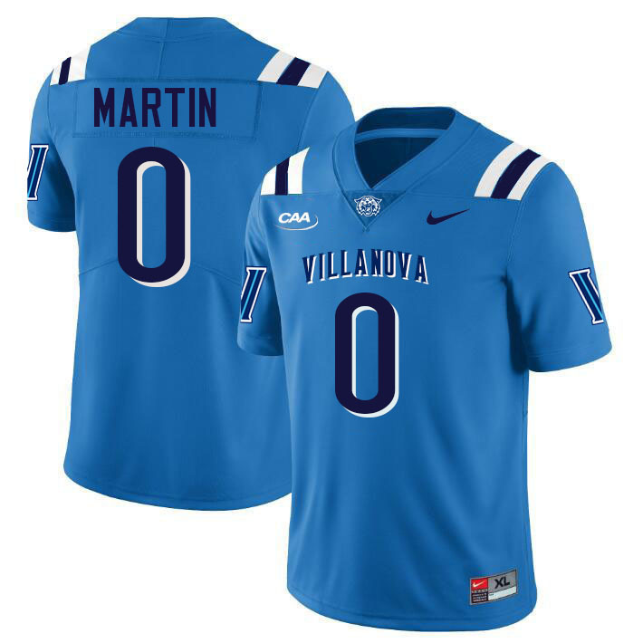Villanova Wildcats #0 Capri Martin College Football Jerseys Stitched-Light Blue